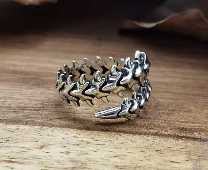 Silver Keel Spine Ring